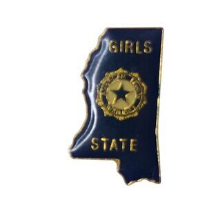 Mississippi Girls State Pin American Legion Auxiliary Enamel Lapel Badge MS Blue